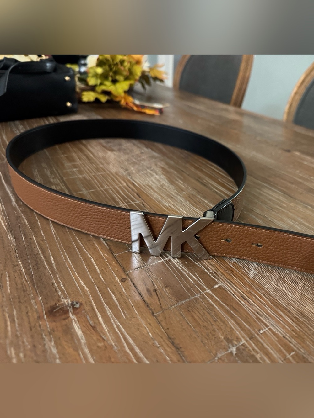 Michael Kors MK Logo Belt Brown 38”